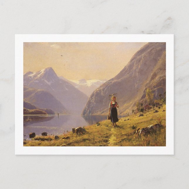 Carte Postale Promenade au bord du fjord (Devant)