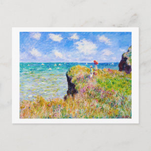Carte Postale Promenade au sommet de la falaise à Pourville Clau