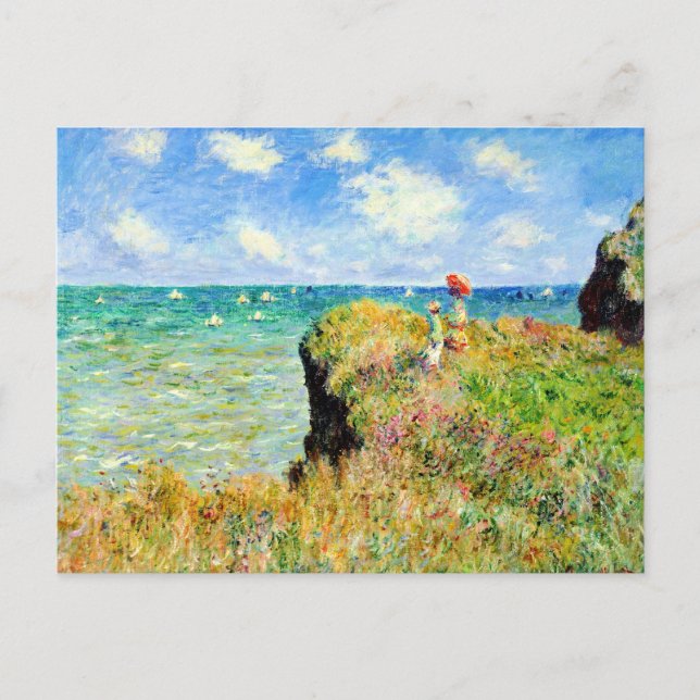 Carte Postale Promenade au sommet de la falaise à Pourville par  (Devant)