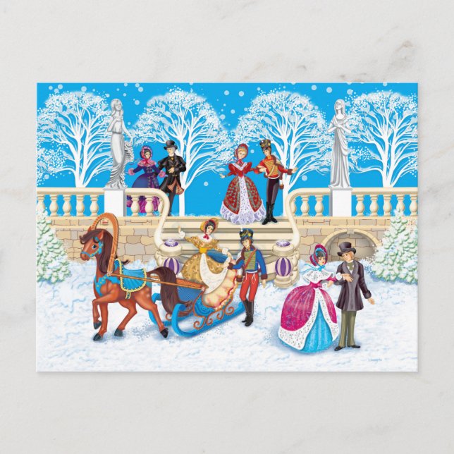 Carte Postale Promenade hivernale (Devant)