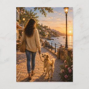 Carte Postale Promenade printanière avec ma meilleure amie