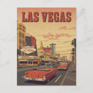 Carte Postale Promenade Rétro sur le Strip de Las Vegas