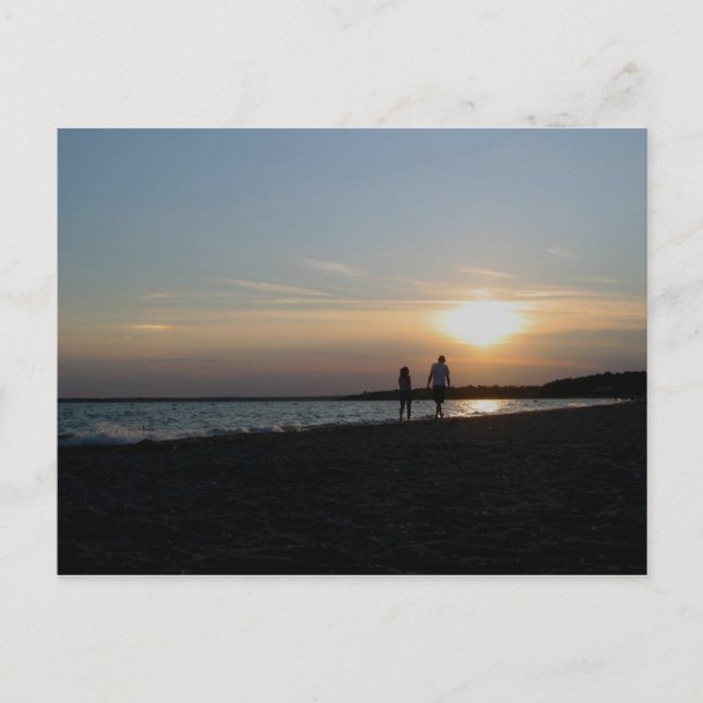 Carte Postale promenade romantique sur la plage (Devant)