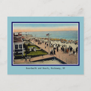 Carte Postale Promenade vintage et plage Rockaway Park NY