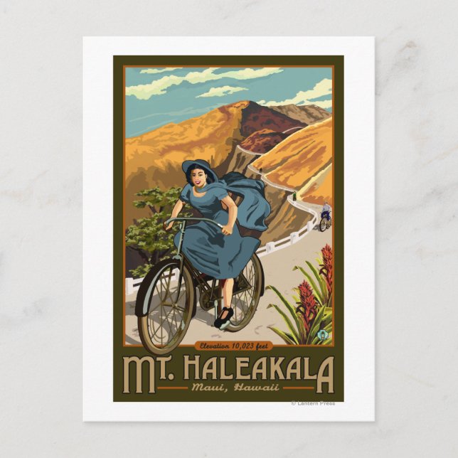 Carte Postale Promenades à vélo du mont Haleakala Hawaii (Devant)
