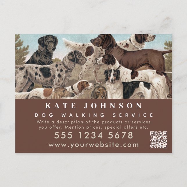 Carte Postale Promeneur de Chiens Garde d'Animaux Professionnel  (Devant)