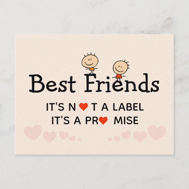 Carte Postale Promesse des meilleurs amis (Devant)