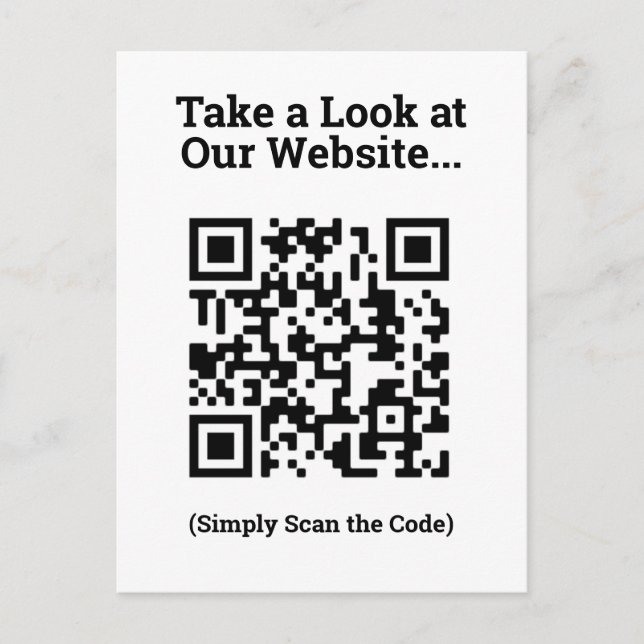 Carte Postale Promotion du site Web par QR Code Design (Devant)