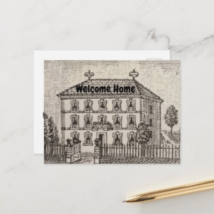 Carte Postale Promotion immobilière Bienvenue Maison Vintage