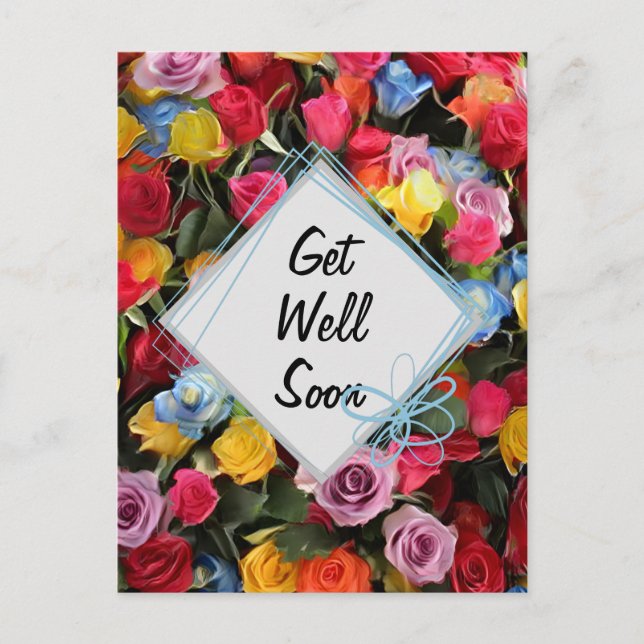 Carte Postale Prompt rétablissement Fleurs Colorées (Devant)