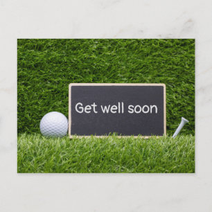 Carte Postale Prompt rétablissement Golfeur avec deux balles de