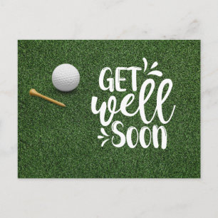 Carte Postale Prompt rétablissement Golfeur avec deux balles de