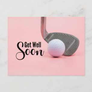 Carte Postale Prompt rétablissement pour golfeuse thème rose
