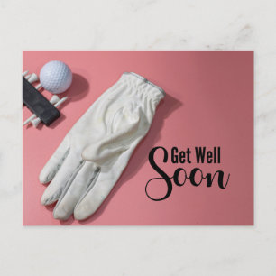 Carte Postale Prompt rétablissement pour golfeuse thème rose