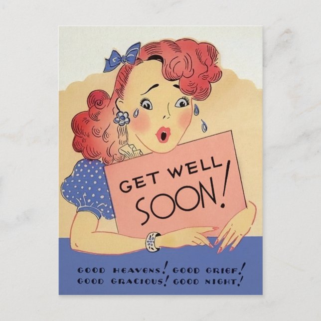 Carte Postale Prompt rétablissement vintage (Devant)
