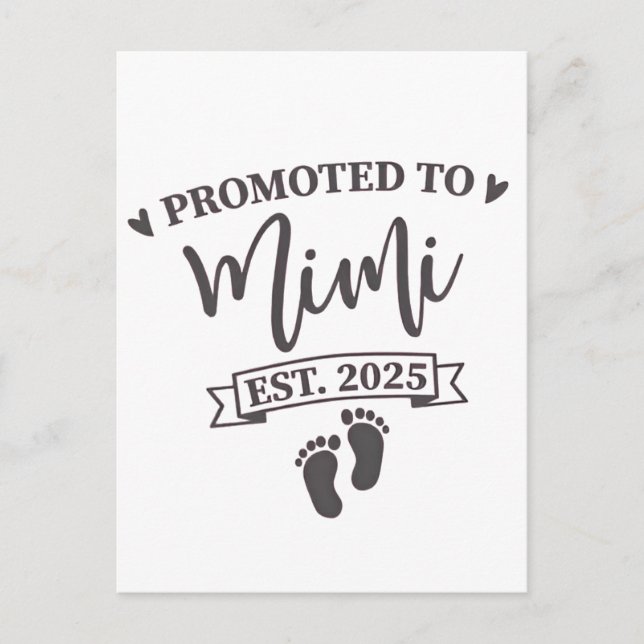 Carte Postale Promu à Mimi Est. Grand-mère à devenir 2025 (Devant)