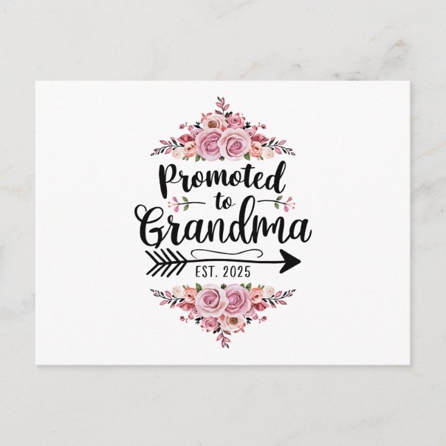 Carte Postale Promu Grand-mère 2025 Annonce de Grossesse (Devant)