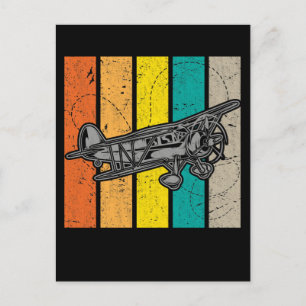 Carte Postale Propeller Plane Retro Airplane Enthusiast