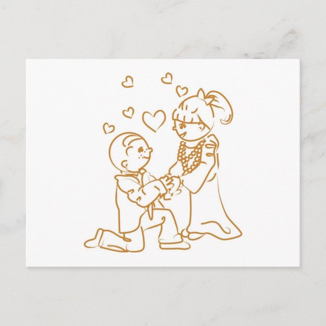 Carte Postale Proposer Sur Un Genou (Devant)