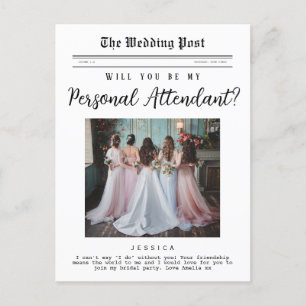 Carte Postale Proposition d'agent personnel, Elegant Newspaper