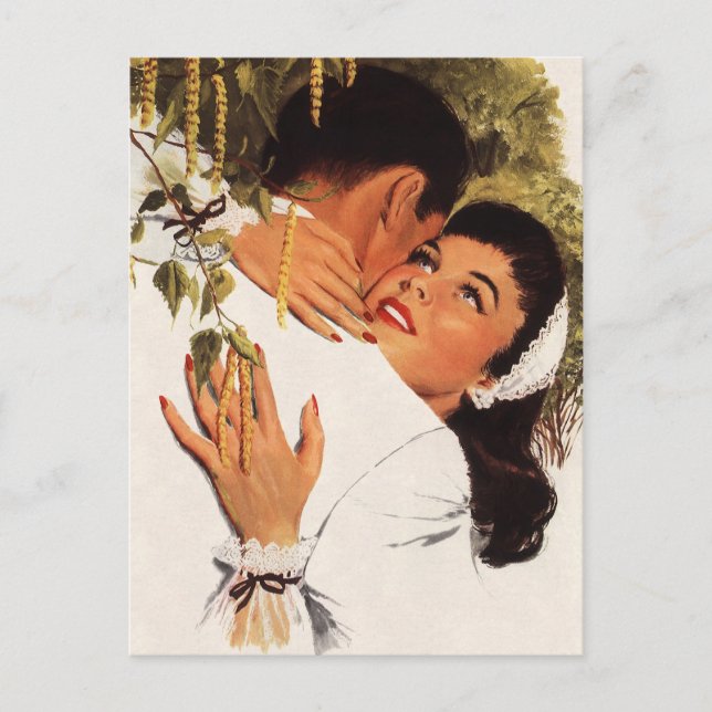 Carte Postale Proposition de mariage vintage, Amour et Romance (Devant)