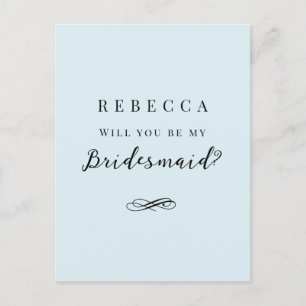 Carte Postale Proposition simple et élégante de Bridesmaid