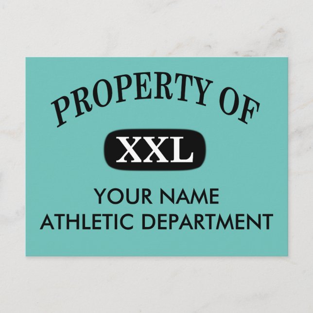 Carte Postale Propriété de XXL Votre nom (Devant)