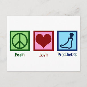 Carte Postale Prosthétiste Paix Amour Prosthétique