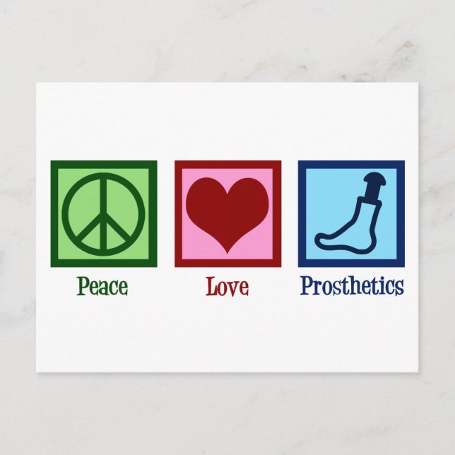 Carte Postale Prosthétiste Paix Amour Prosthétique (Devant)