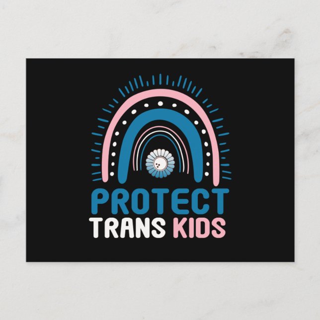 Carte Postale Protect Trans Kids Transgender Flag LGBTI (Devant)