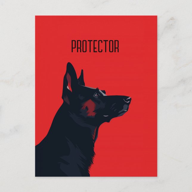 Carte Postale Protecteur berger allemand (Devant)