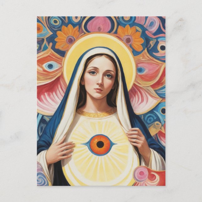 Carte Postale Protection des yeux du mal sacré Marie (Devant)