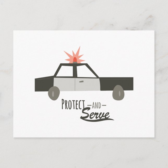 Carte Postale Protéger et servir (Devant)