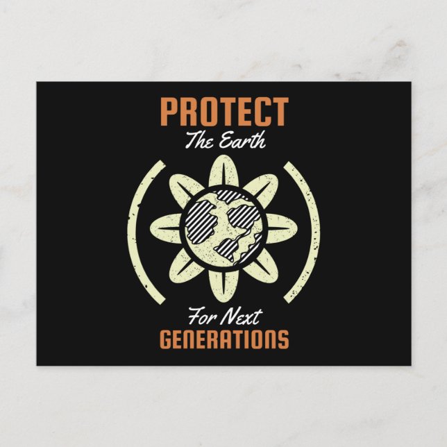 Carte Postale Protéger la Terre pour la prochaine génération (Devant)