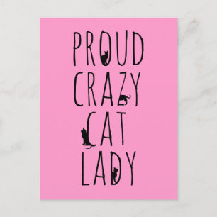 Carte Postale Proud Crazy Cat Lady