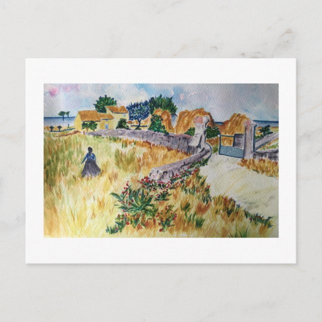 Carte Postale Provence Agritourisme Style Van Gogh (Devant)