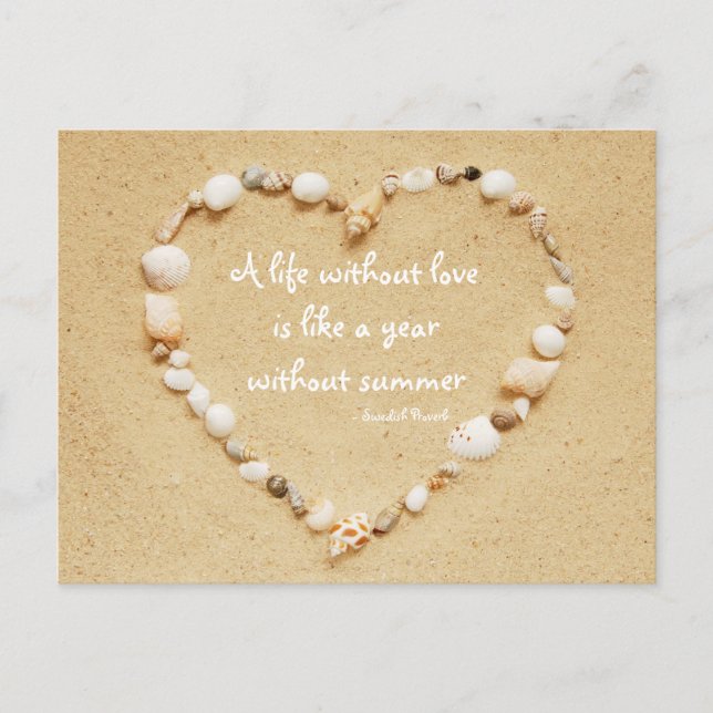 Carte postale Proverbe Coeur Seashell (Devant)
