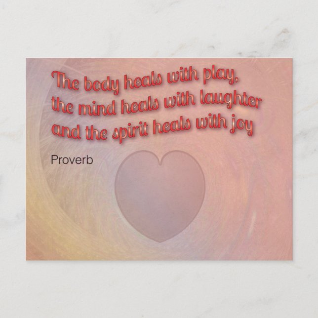 Carte Postale Proverbe de guérison avec coeur (Devant)