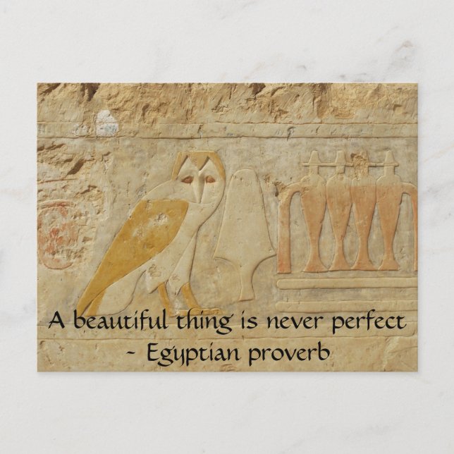 Carte Postale proverbe égyptien sur la beauté et la perfection (Devant)