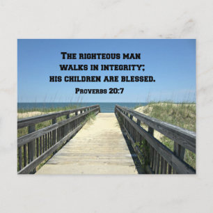Carte Postale Proverbes 20:7 Le juste marche dans l'intégrité