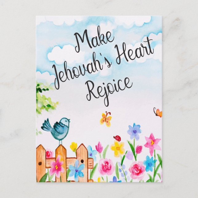 Carte Postale Proverbes 27:11 Faire réjouir le coeur des Jehovah (Devant)