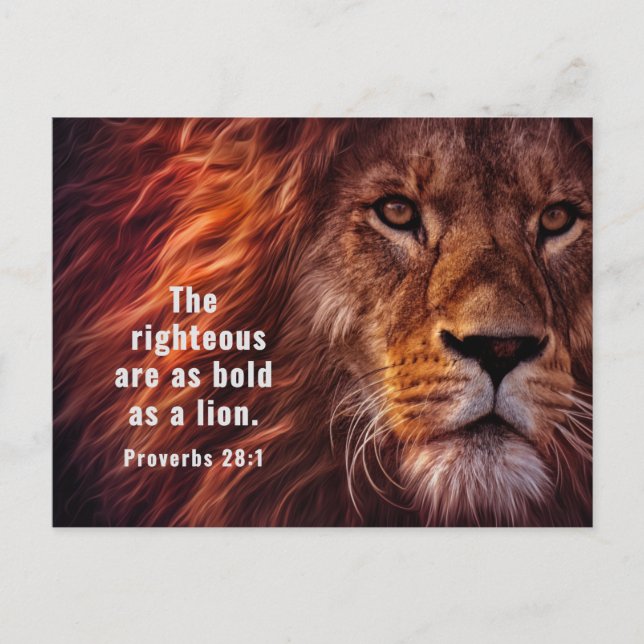 Carte Postale Proverbes 28:1 Bible Les justes sont Téméraires co (Devant)