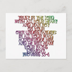 Carte Postale Proverbes 3:5-6