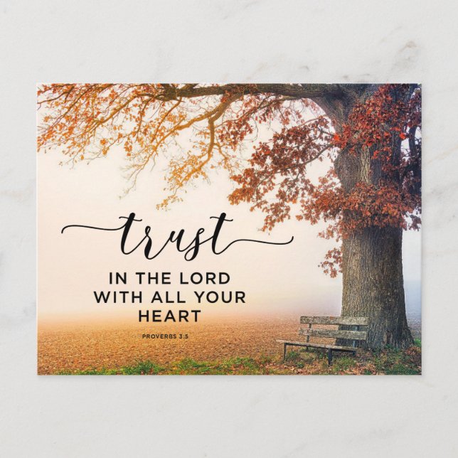 Carte Postale Proverbes 3:5 Faites confiance au Seigneur avec to (Devant)