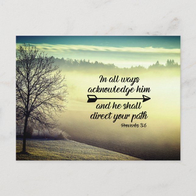 Carte Postale Proverbes 3:6 Il dirigera votre chemin Bible Verse (Devant)