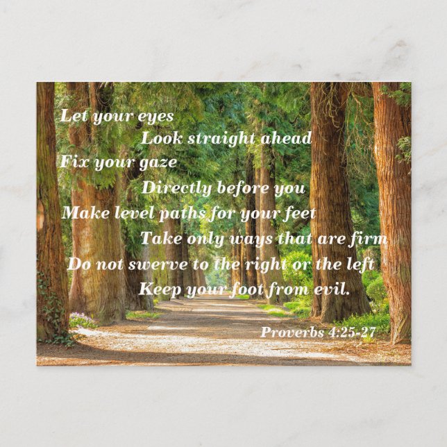 Carte Postale Proverbes 4:25-27 (Devant)