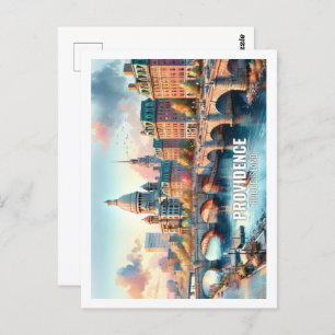 Carte Postale Providence Rhode Island US Famous Place aquarelle