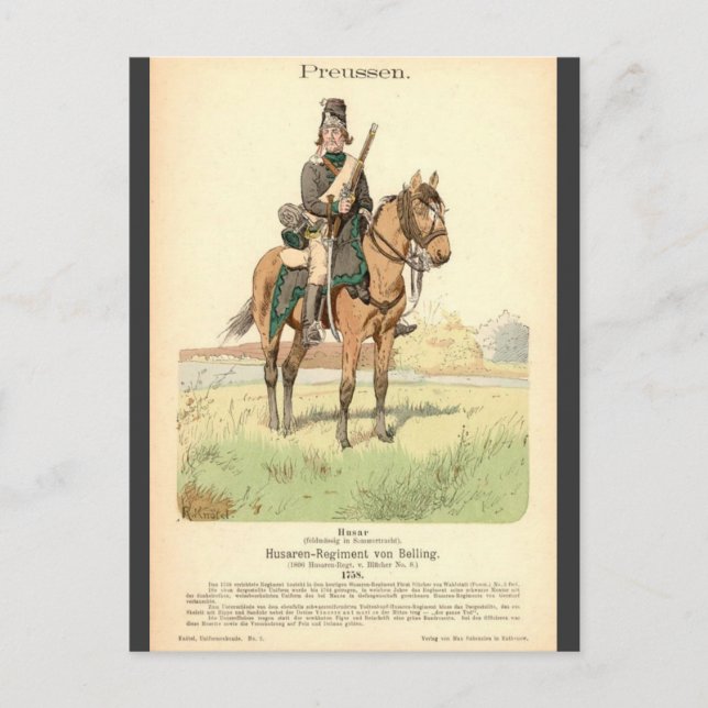 Carte Postale Prussien Hussar (Devant)