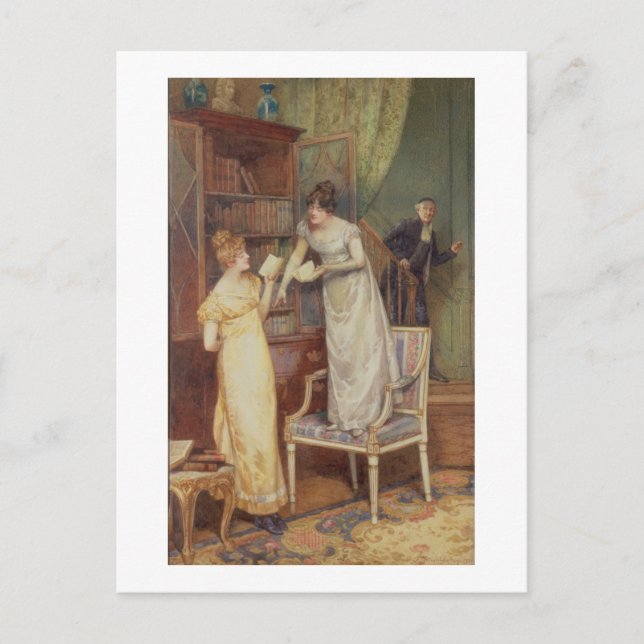 Carte Postale Prying Eyes, 1901 (w/c heightened with white) (Devant)