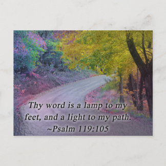 CARTE POSTALE PSALM 119:105 THY WORD - LIGHT TO MON CHEMIN -